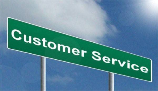 Road sign that says Customer Service